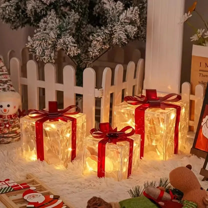 Lighted Gift Boxes Decorations