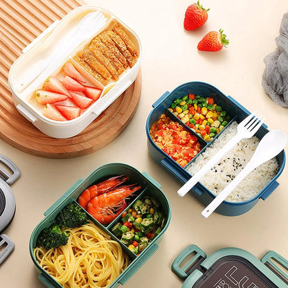Layer Bento Lunch Box With Spoon Fork