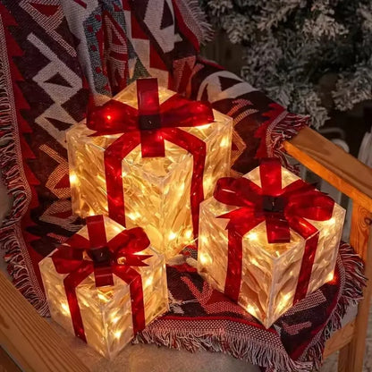 Lighted Gift Boxes Decorations