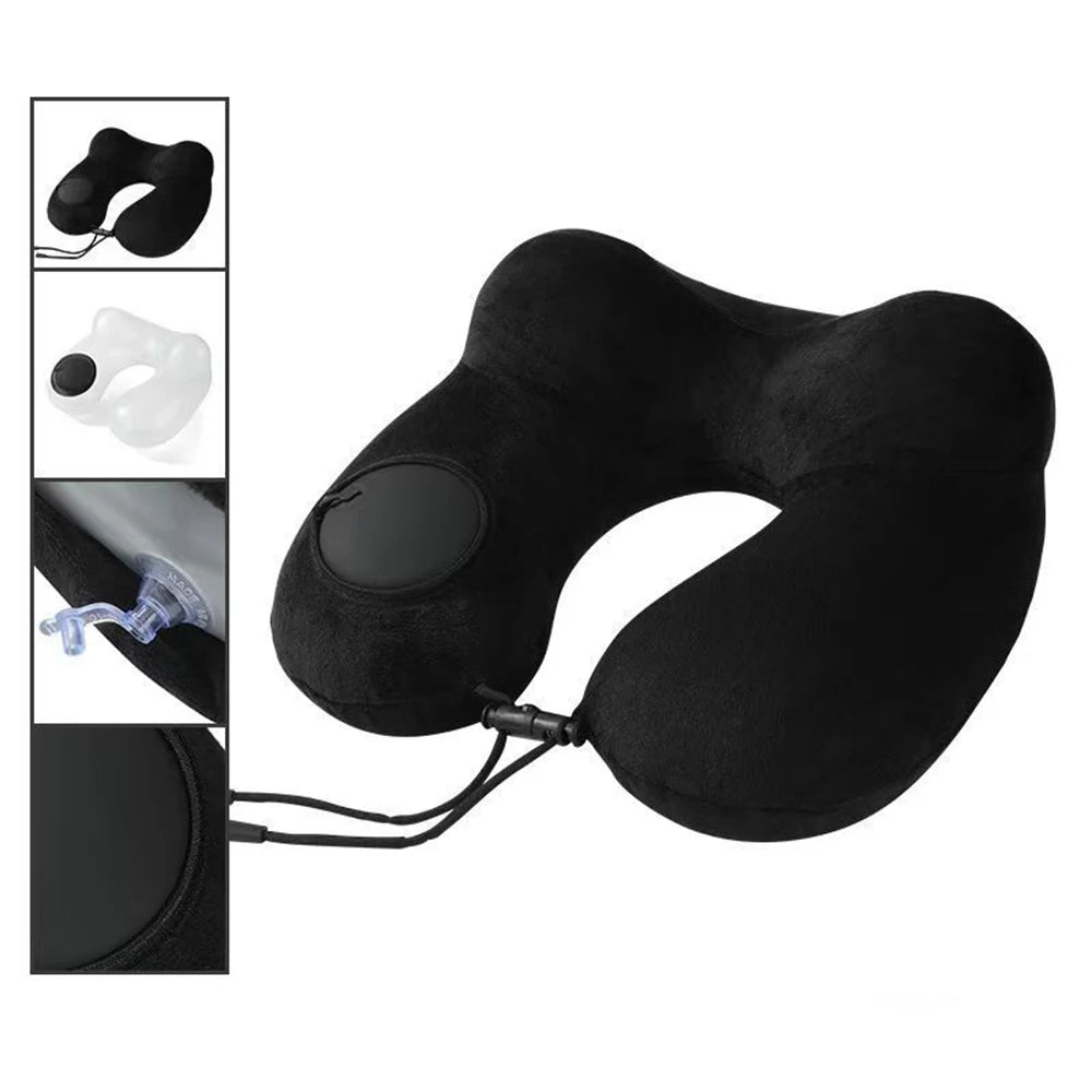 Press And Inflate Portable Neck Pillow