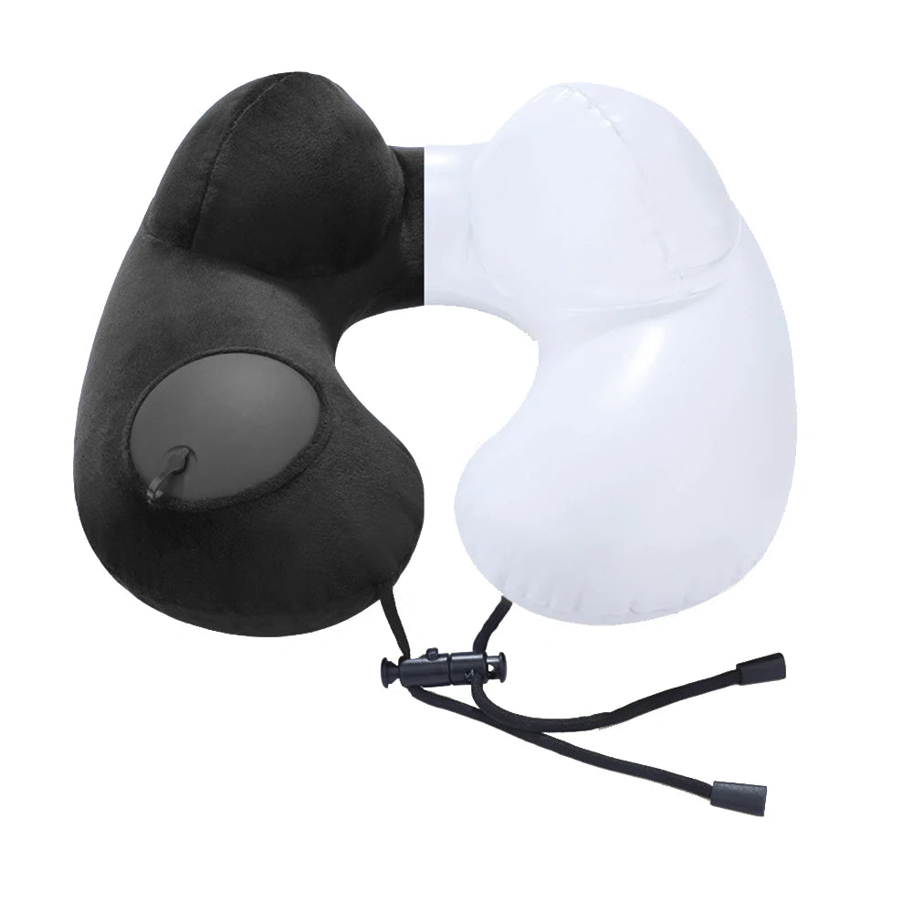 Press And Inflate Portable Neck Pillow