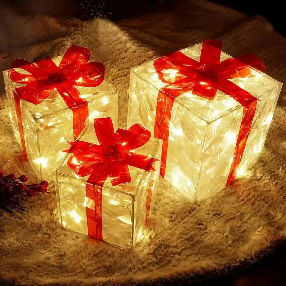 Lighted Gift Boxes Decorations