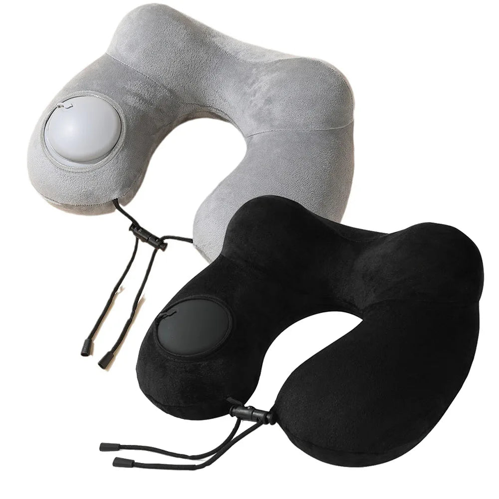 Press And Inflate Portable Neck Pillow