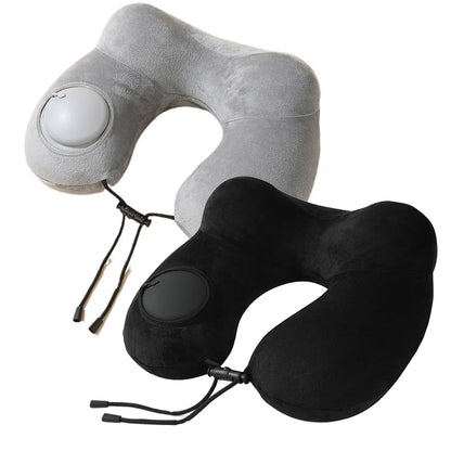 Press And Inflate Portable Neck Pillow